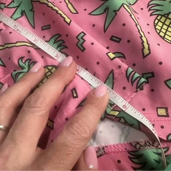 Maamgic Men’s Swim Trunks Pink Pineapple Palm Tropical Lined Large - Picture 6 of 6